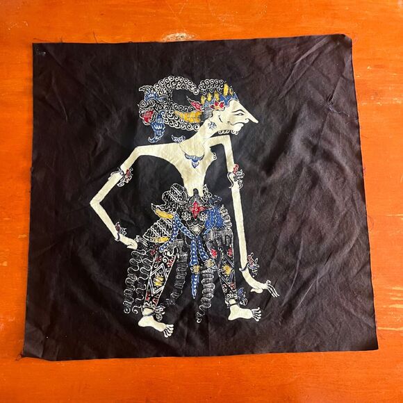 Vintage Indonesian Batik Wall Hanging Tapestry Satyaki Javanese Folk Art - Picture 9 of 10